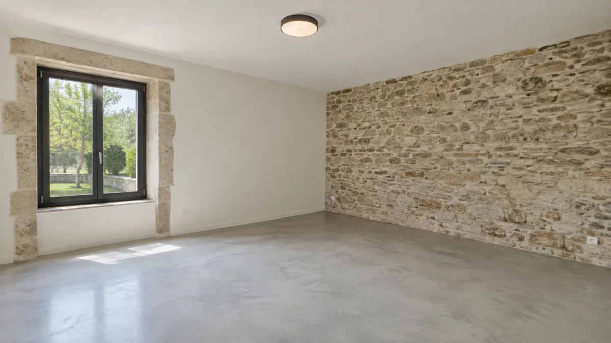 Plâtrerie et béton ciré dans une maison ancienne à Vienne, chantier réalisé par ECM